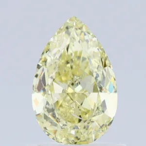 1 Carat Pear Fancy Light Yellow SI1 Natural Diamond
