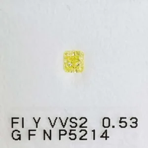 0.53 Carat Radiant Fancy Intense Yellow VVS2 Natural Diamond