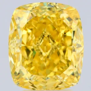 5.03 Carat Cushion Brilliant Fancy Vivid Yellow VS2 Natural Diamond