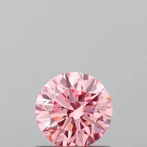 0.71 Carat Round Fancy Vivid Pink VVS2 Lab Diamond