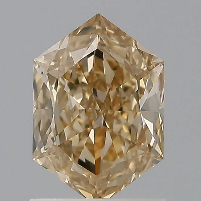 1.01 Carat Hexagonal Fancy Brown Yellow VS1 Natural Diamond
