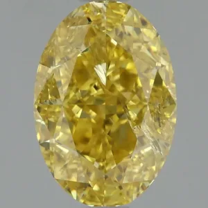 1.51 Carat Oval Fancy Deep Yellow I2 Natural Diamond