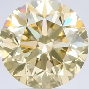 0.53 Carat Round Fancy Yellow VS2 Natural Diamond