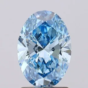 1.5 Carat Oval Fancy Vivid Blue VS1 Lab Diamond