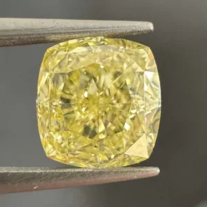 1.71 Carat Cushion Brilliant Fancy Intense Yellow VS1 Natural Diamond