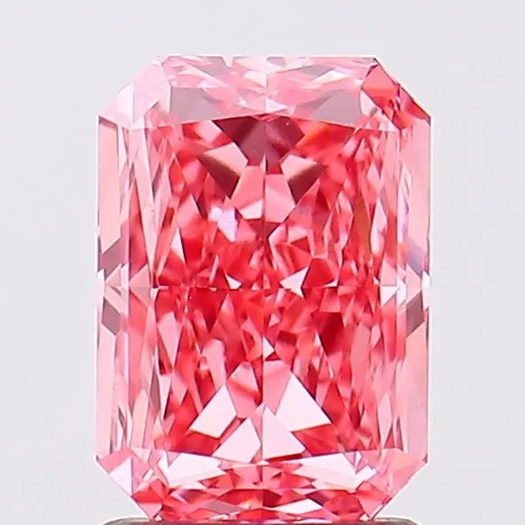 1.67 Carat Radiant Fancy Vivid Pink VVS2 Lab Diamond 1 1.67 Carat Radiant Fancy Vivid Pink VVS2 Lab Diamond