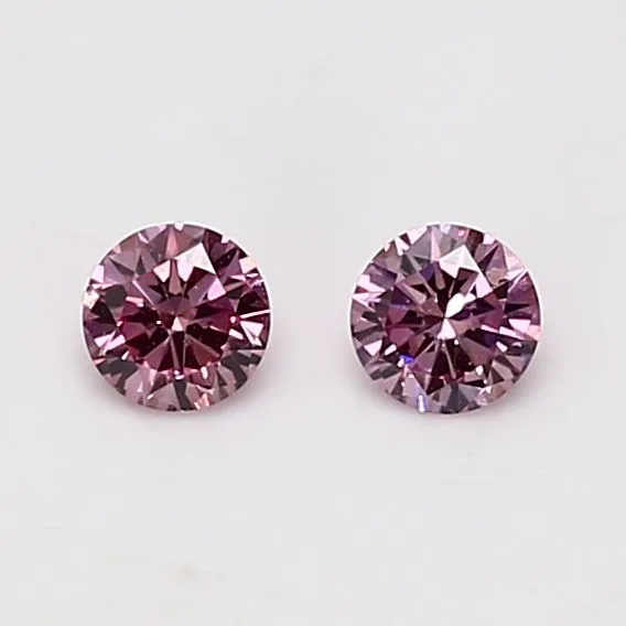 0.13 Carat Round Fancy Intense Pink Natural Diamond