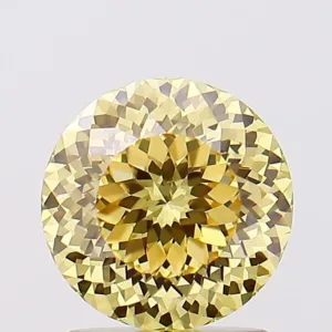 1.51 Carat Round Fancy Yellow VVS2 Lab Diamond