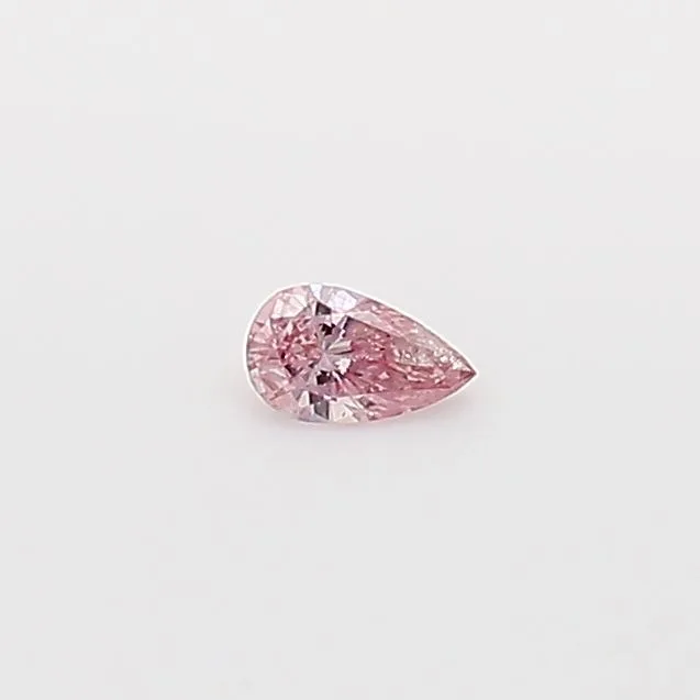 0.04 Carat Pear Fancy Intense Pink Natural Diamond