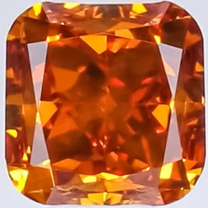 0.59 Carat Cushion Brilliant Fancy Deep Orange I1 Natural Diamond