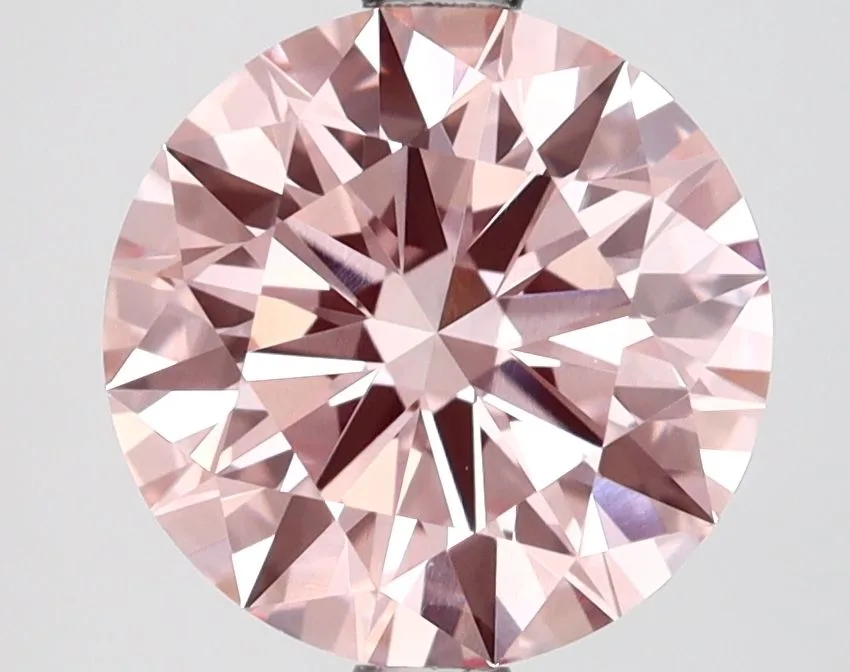 2.55 Carat Round Fancy Vivid Pink VVS2 Lab Diamond 1 2.55 Carat Fancy Vivid Pink VVS2 ROUND Lab Diamond