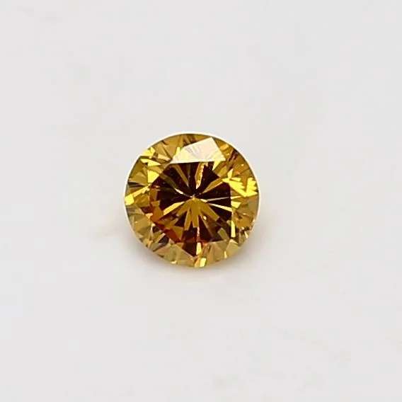 0.2 Carat Round Fancy Vivid Yellow SI1 Natural Diamond