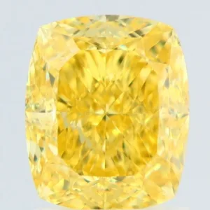 2.01 Carat Cushion Brilliant Fancy Vivid Yellow VVS2 Natural Diamond