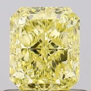 0.7 Carat Radiant Fancy Intense Yellow VS1 Natural Diamond
