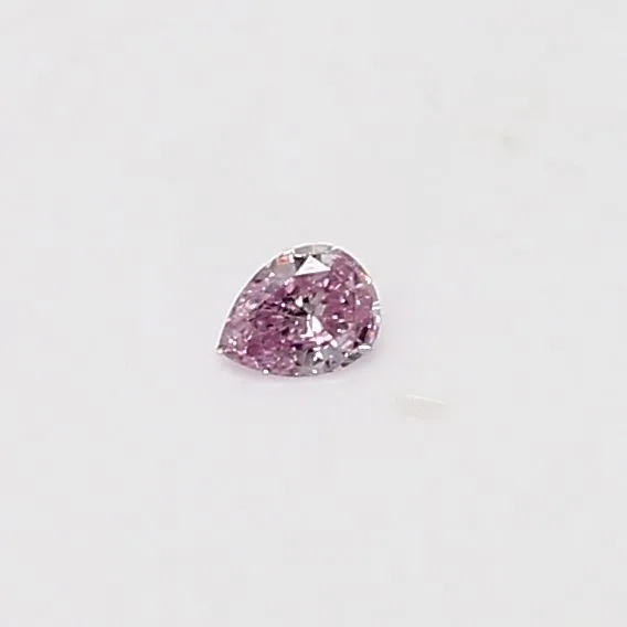 0.04 Carat Pear Fancy Intense Pink Natural Diamond