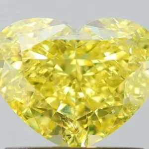 1 Carat Heart Fancy Intense Yellow SI2 Natural Diamond