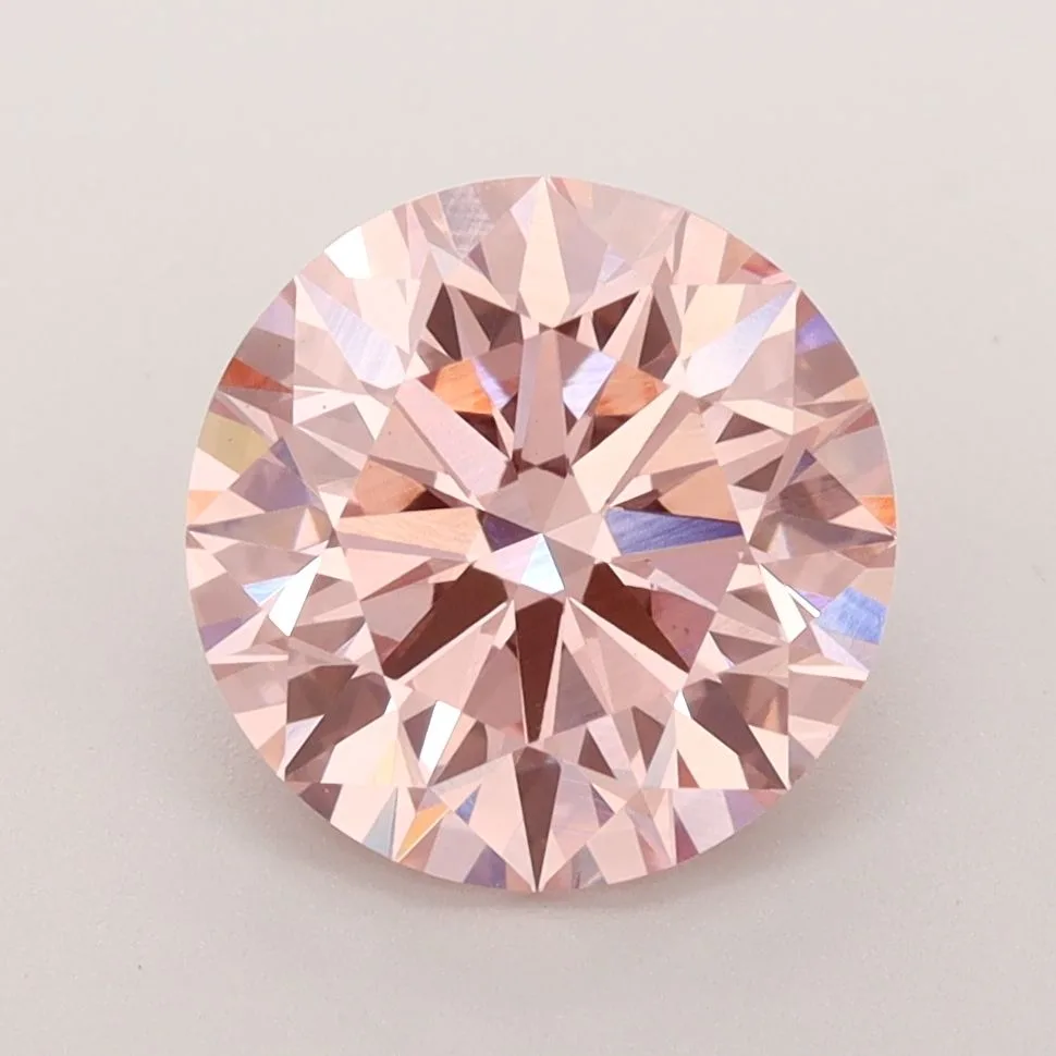 3.02 Carat Round Fancy Intense Pink VS1 Lab Diamond