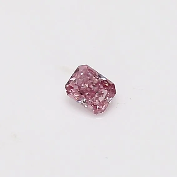 0.09 Carat Radiant Fancy Intense Pink Natural Diamond