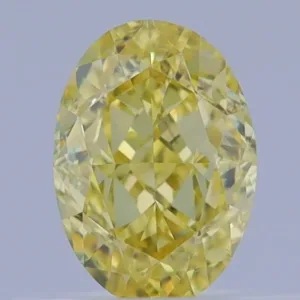0.58 Carat Oval Fancy Intense Yellow VVS1 Natural Diamond