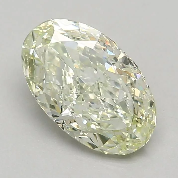 1.34 Carat Fancy Light Greenish Yellow VVS2 OVAL Lab Diamond