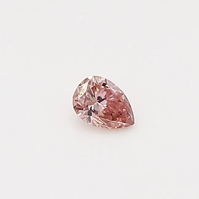 0.07 Carat Pear Fancy Intense Pink Natural Diamond