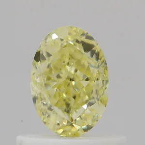 0.66 Carat Oval Fancy Yellow VVS2 Natural Diamond
