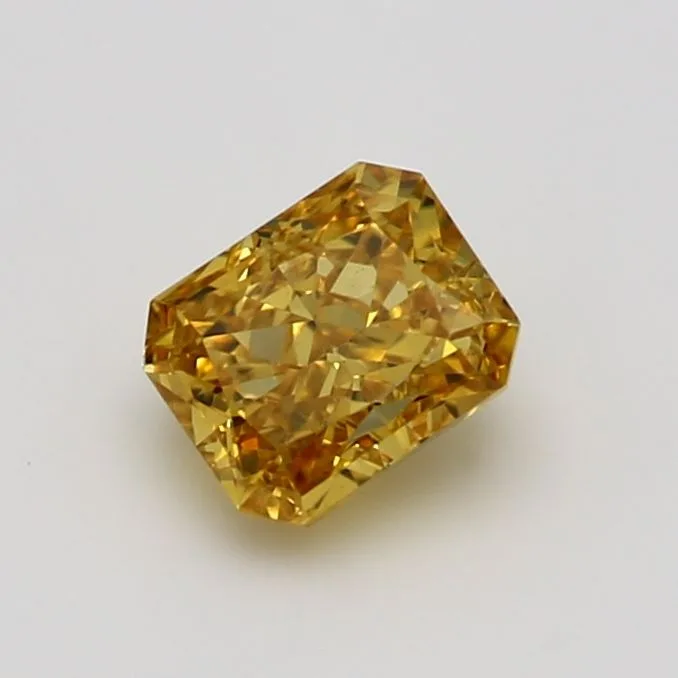 0.45 Carat Radiant Fancy Intense Yellow VS1 Natural Diamond