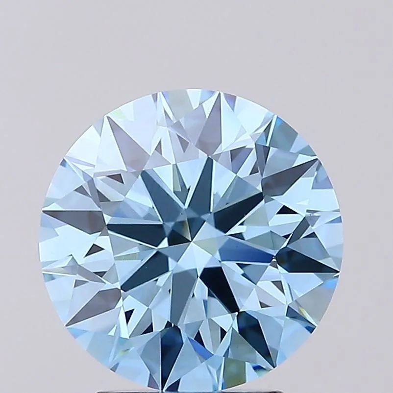 3.06 Carat Round Fancy Vivid Blue VS1 Lab Diamond