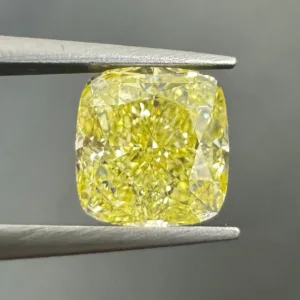 1.72 Carat Cushion Brilliant Fancy Intense Yellow VS1 Natural Diamond