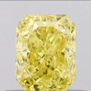 0.5 Carat Radiant Fancy Intense Yellow VVS2 Natural Diamond