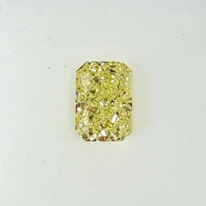 0.76 Carat Radiant Fancy Intense Yellow VS2 Natural Diamond