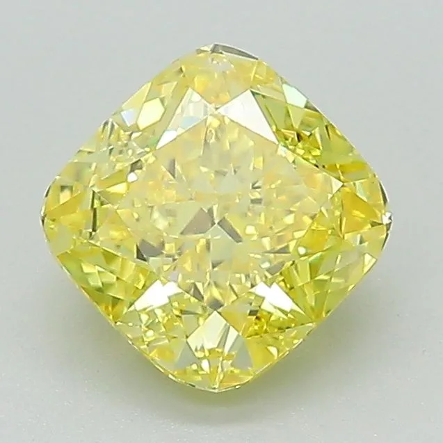 1.56 Carat Fancy Vivid Yellow VVS2 CUSHION MODIFIED Lab Diamond