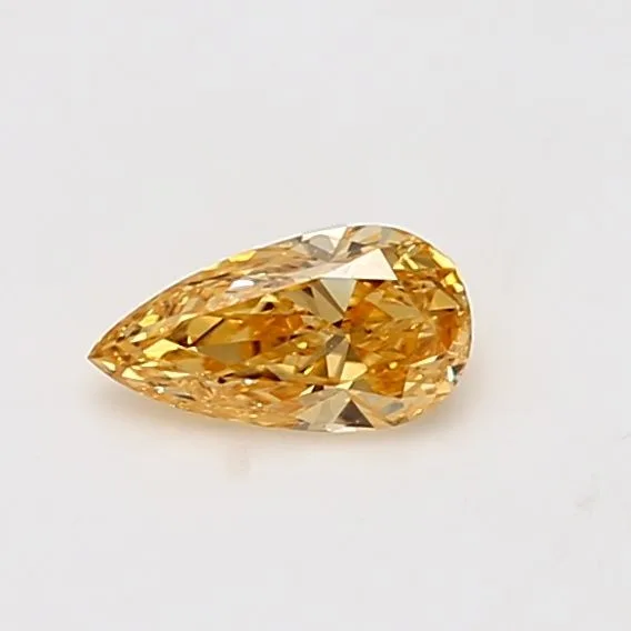 0.38 Carat Pear Fancy Intense Yellow Orange SI1 Natural Diamond