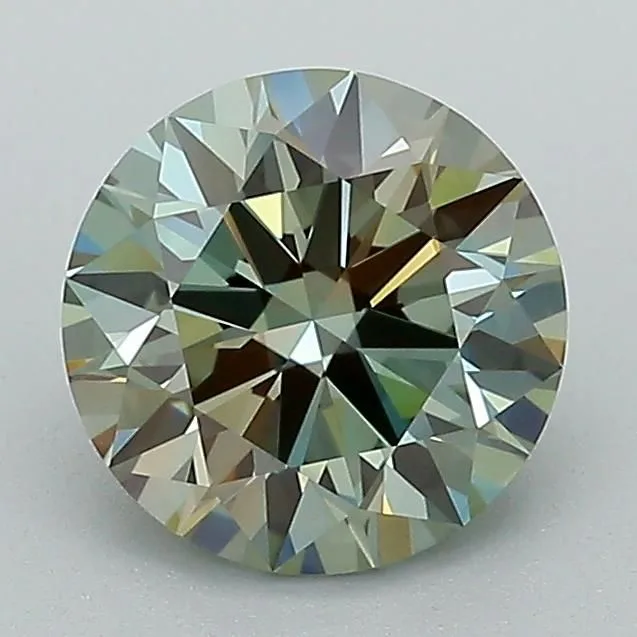 1.62 Carat Round Fancy Green VVS2 Lab Diamond