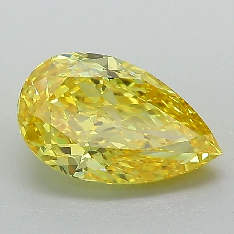 1.74 Carat Fancy Vivid Yellow VS1 PEAR Lab Diamond