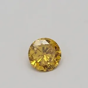 0.16 Carat Round Fancy Intense Orange Yellow I1 Natural Diamond