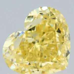 1.52 Carat Heart Fancy Intense Yellow VVS2 Natural Diamond