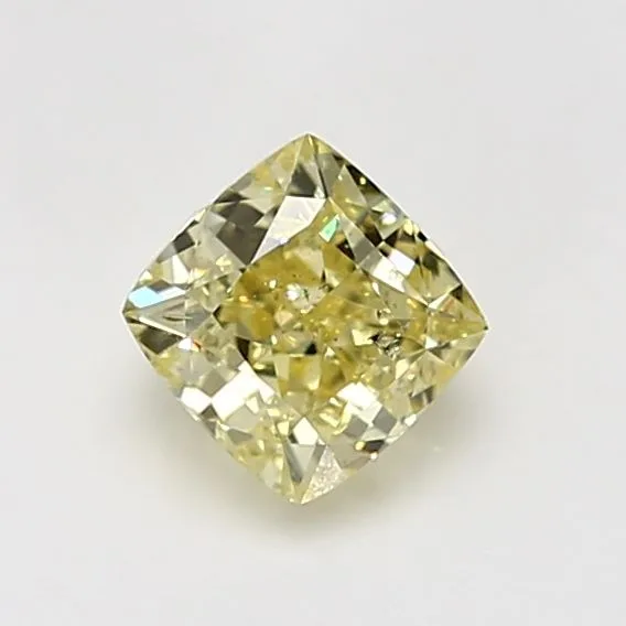 1 Carat Cushion Brilliant Fancy Intense Yellow SI2 Natural Diamond