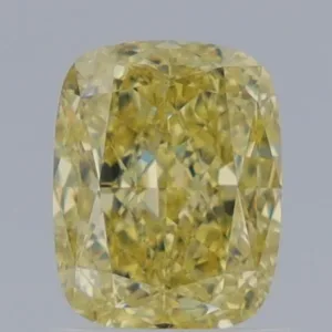 1.51 Carat Cushion Brilliant Fancy Yellow VS1 Natural Diamond