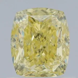 1.04 Carat Cushion Brilliant Fancy Intense Yellow VS2 Natural Diamond