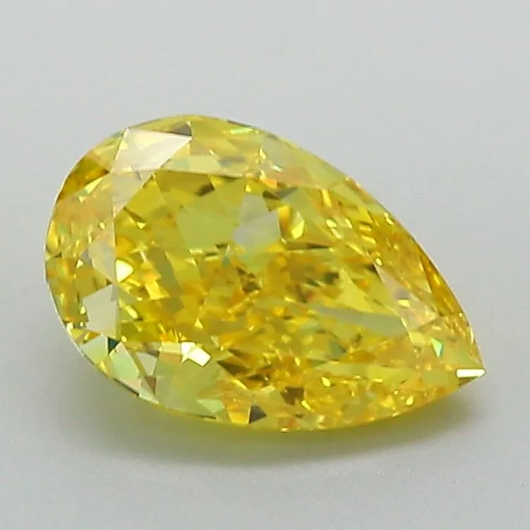 1.76 Carat Fancy Vivid Yellow VS1 PEAR Lab Diamond