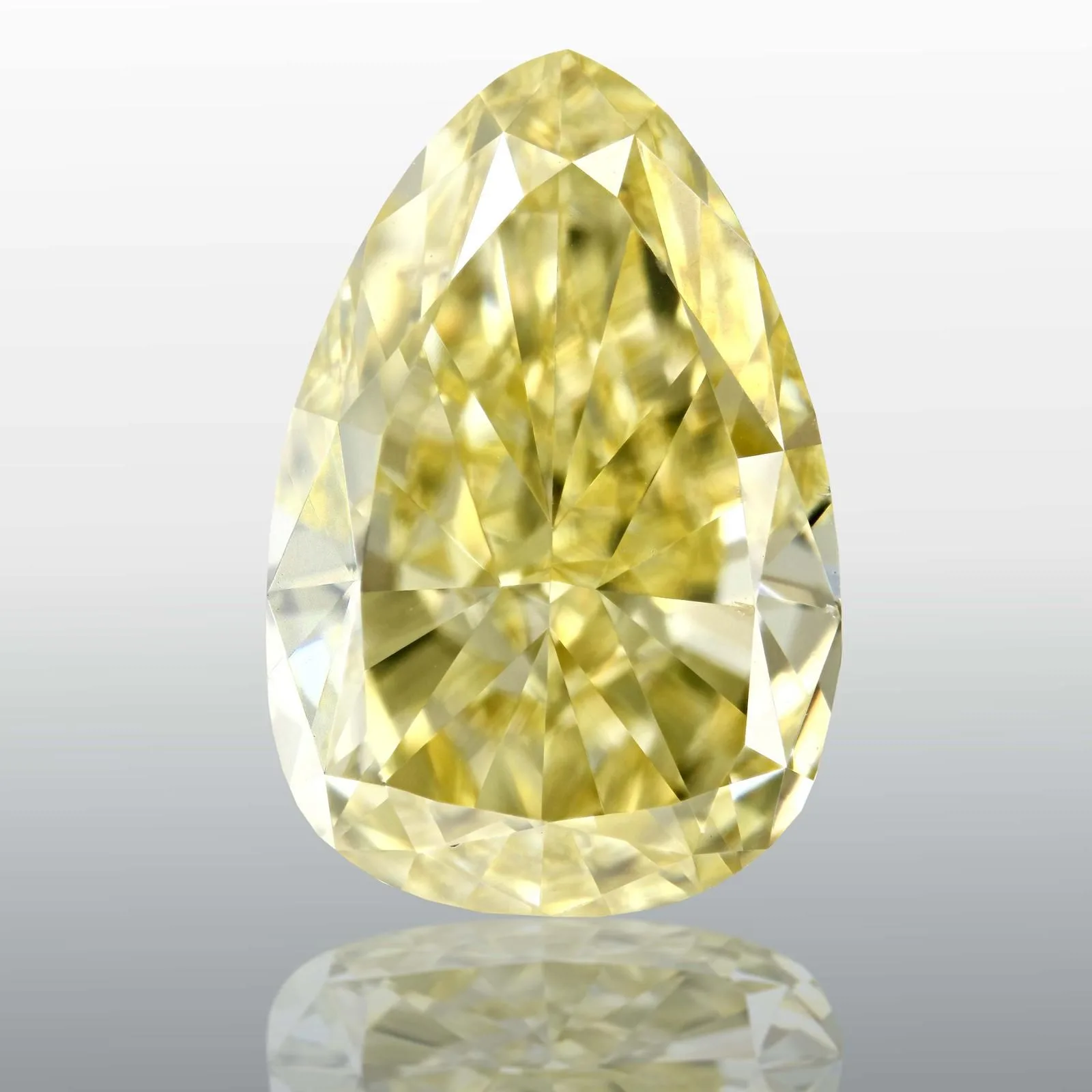 5.03 Carat Pear Fancy Intense Yellow SI1 Natural Diamond