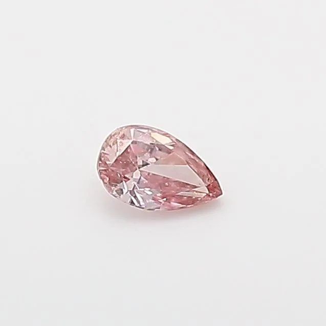 0.08 Carat Pear Fancy Intense Pink Natural Diamond