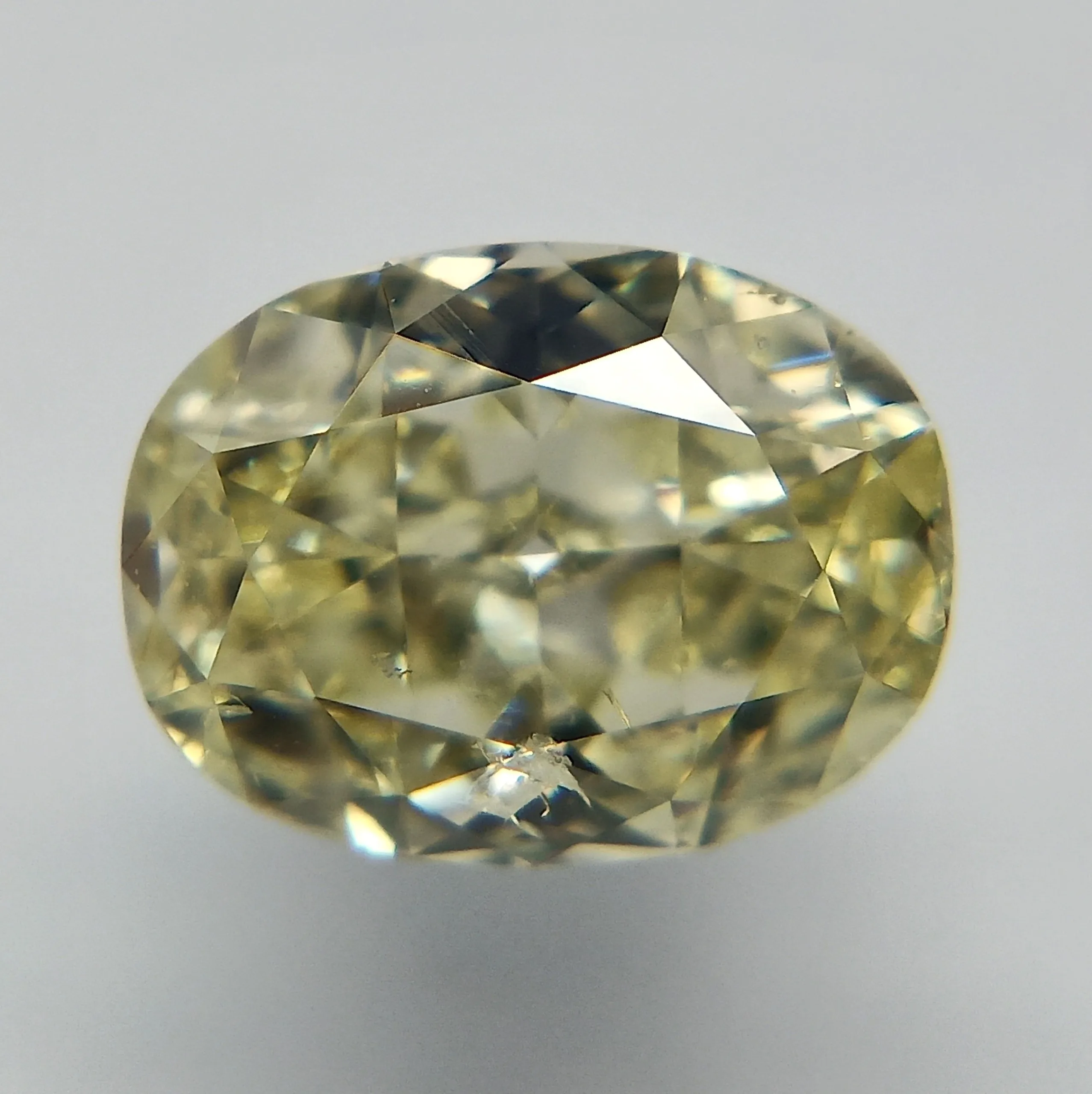 1 Carat Oval Fancy Light Yellow I1 Natural Diamond