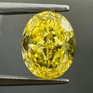 1.16 Carat Oval Fancy Vivid Yellow VS2 Natural Diamond