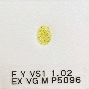 1.02 Carat Oval Fancy Yellow VS1 Natural Diamond