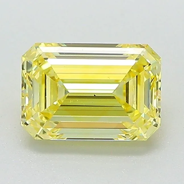 1.22 Carat Fancy Vivid Yellow VVS2 EMERALD Lab Diamond