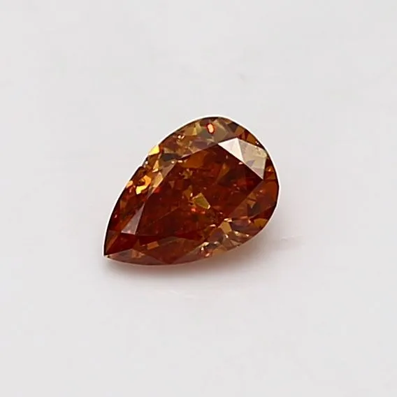 0.35 Carat Pear Fancy Orange I3 Natural Diamond