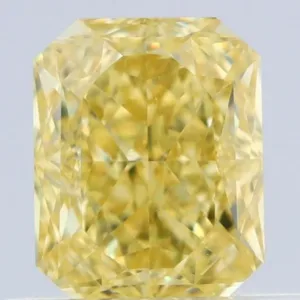 0.6 Carat Radiant Fancy Intense Yellow VS1 Natural Diamond