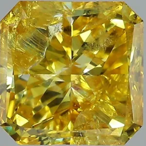 1.3 Carat Radiant Fancy Vivid Yellow Natural Diamond